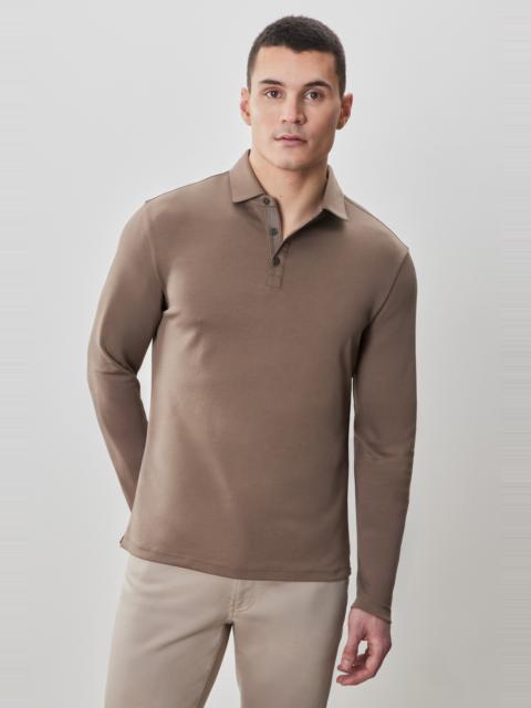 ROBERT BARAKETT The Barakett Long Sleeve Herringbone Polo