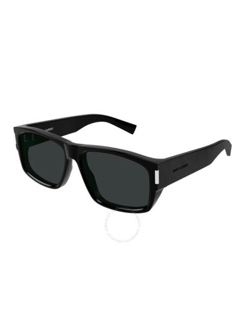 SAINT LAURENT Saint Laurent Dark Grey Rectangular Men's Sunglasses SL 689 001 59