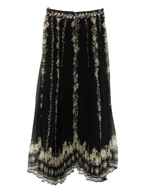 Alice + Olivia Katz floral pleated maxi skirt