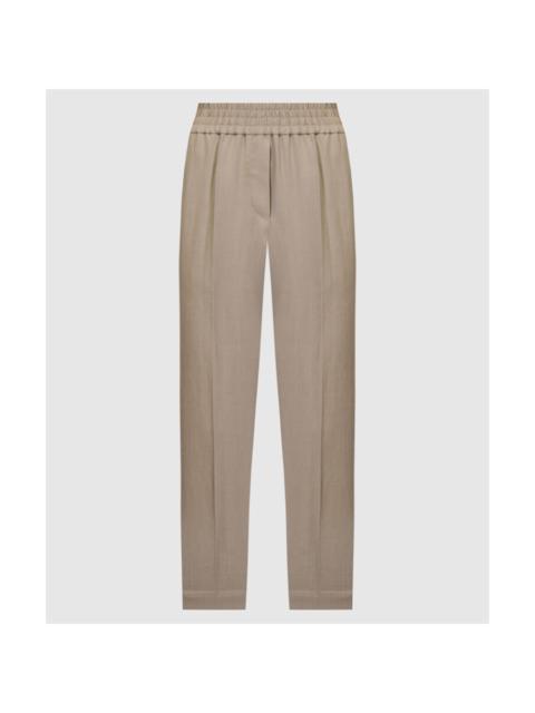 Brunello Cucinelli Brunello Cucinelli Wolight Brown Relaxed Trousers
