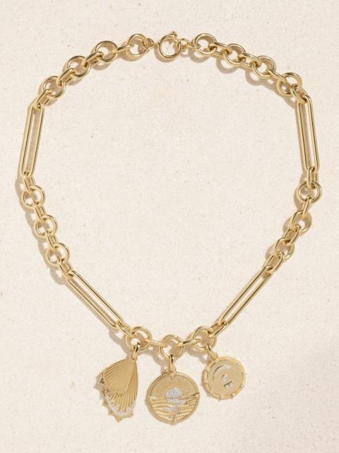 FOUNDRAE New Beginnings Wings & Pause 18-karat Gold Diamond Necklace