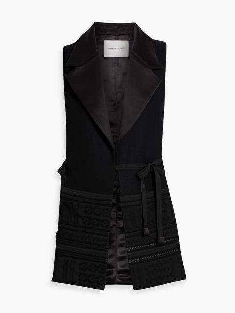 Other Designers Cala grosgrain, duchesse-satin and wool-blend twill vest
