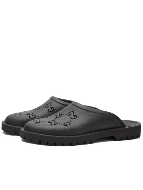 Slip On Sandal 'Cut Out Monogram - Black'