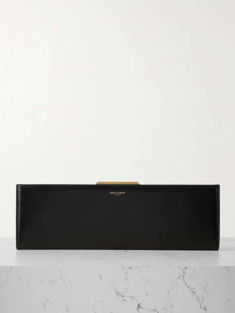 Midnight leather clutch Black