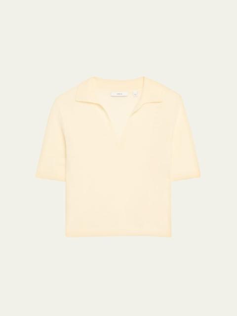Vince Mulberry Silk and Cashmere Polo Top