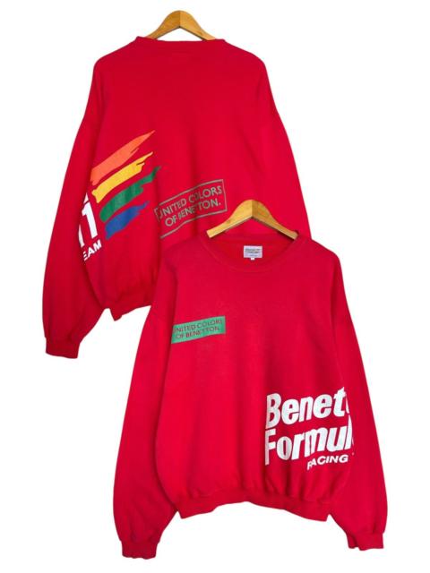 Other Designers Vintage 90s Benetton Formula 1 Big Logo Red Sweatshirt