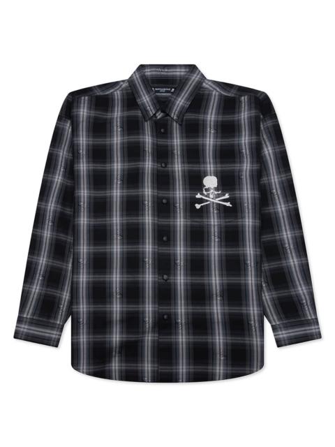 mastermind JAPAN PLAID FLANNEL SHIRT - BLACK