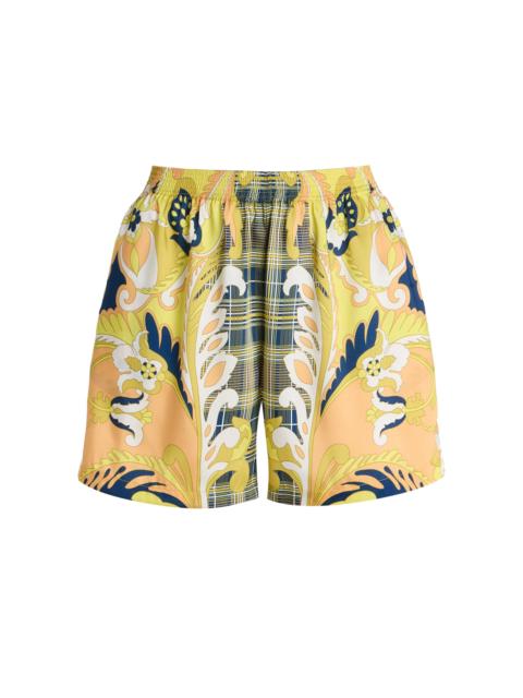Etro Exclusive Riviera Printed Silk-Twill Shorts print