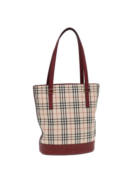 Burberry Burberry Nova Check Shoulder Bag Canvas Beige Red