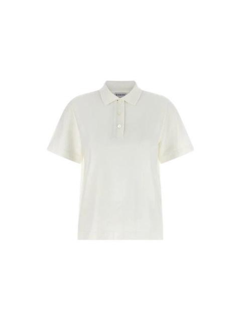 Burberry BURBERRY Priscilla White Cotton Polo Shirt New And Authentic