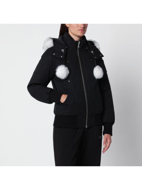 MOOSE KNUCKLES Moose Knuckles Original Debbie Black Cotton Bomber Jacket Women