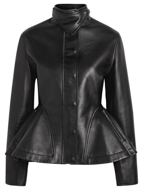 Alaïa Alaïa Panelled Peplum Leather Jacket