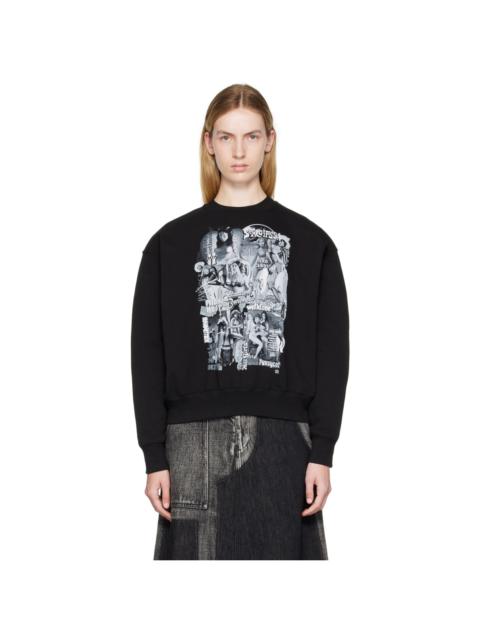 We11done Black Movie Collage Sweatshirt