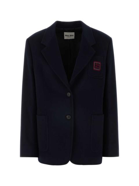 Miu Miu Miu Miu Women Midnight Blue Wool Blend Blazer