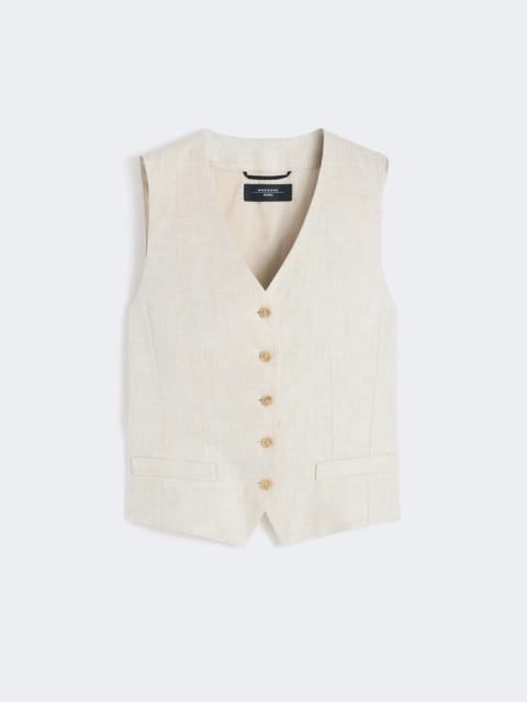 WEEKEND Max Mara Linen canvas waistcoat - ECRU