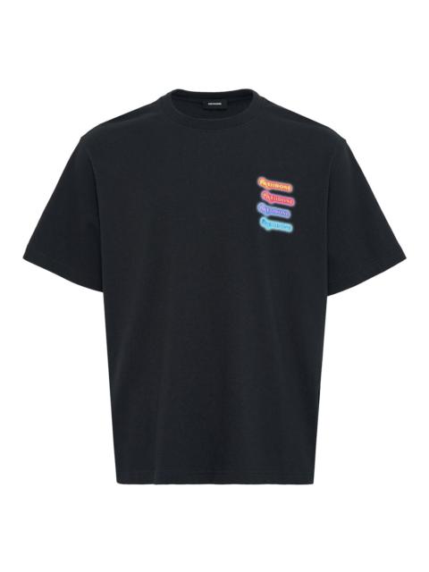 We11done Black Neon Logo Short Sleeved Tee