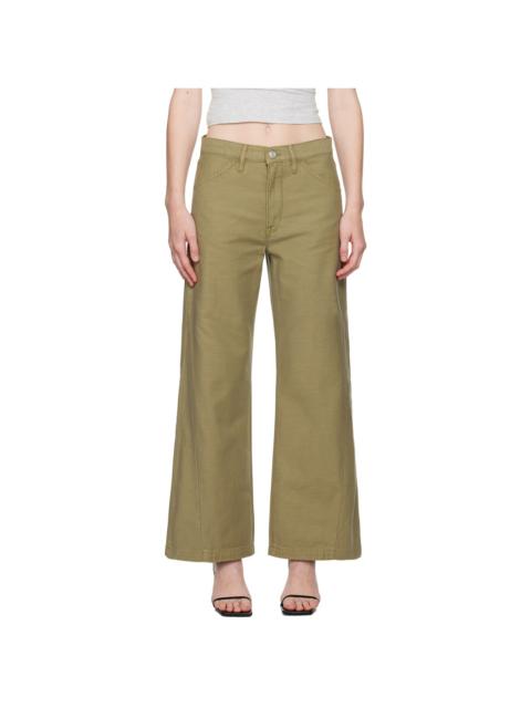FRAME Khaki 'Le Baggy Palazzo' Jeans