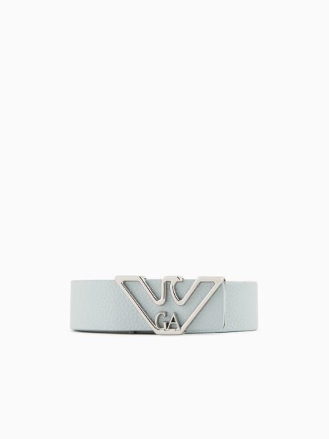 EMPORIO ARMANI Belt with deer-print eagle plate