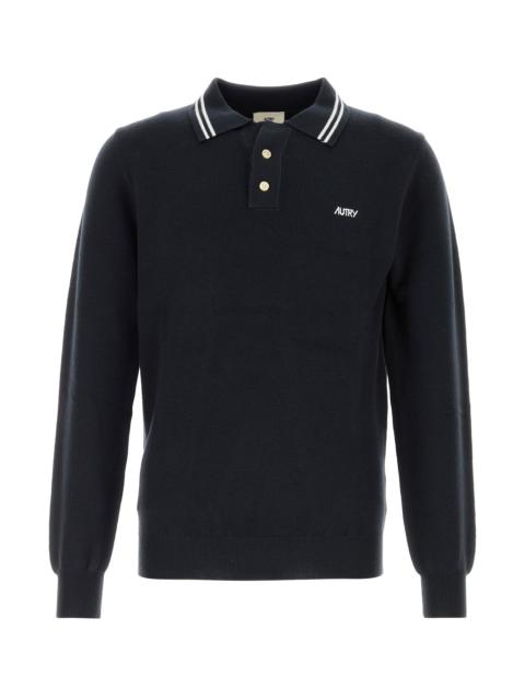 AUTRY Blue knit polo shirt