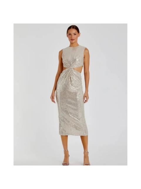 Other Designers NWT leena Mac Duggal Nude SequinCutout Dress Style 27022 Sz 4 $298