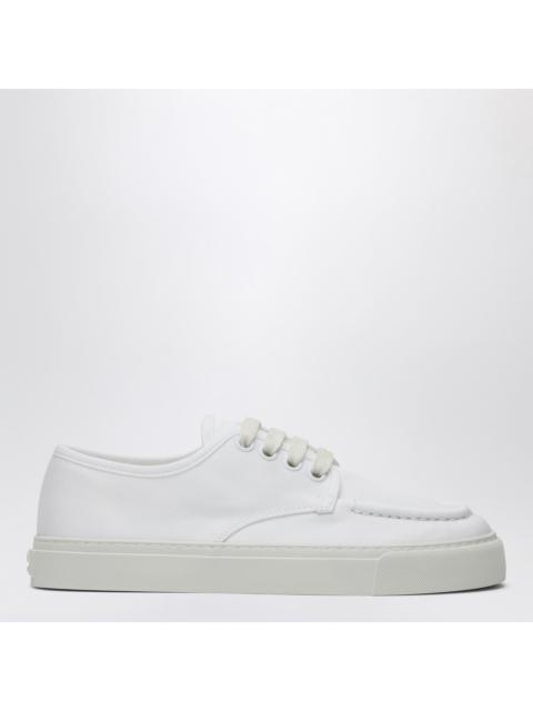 Prada Prada White Sneakers In Cotton Canvas Men