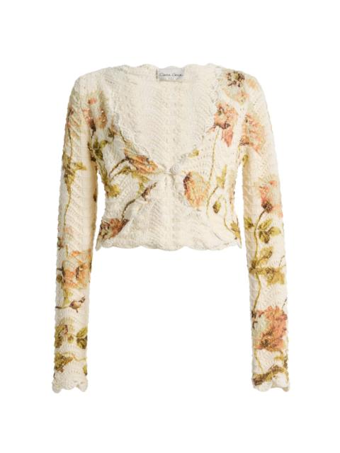 Cara Cara Sally Crocheted Cotton Shrug floral