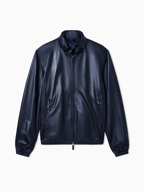 GIORGIO ARMANI NAPPA LEATHER BLOUSON WITH ZIP