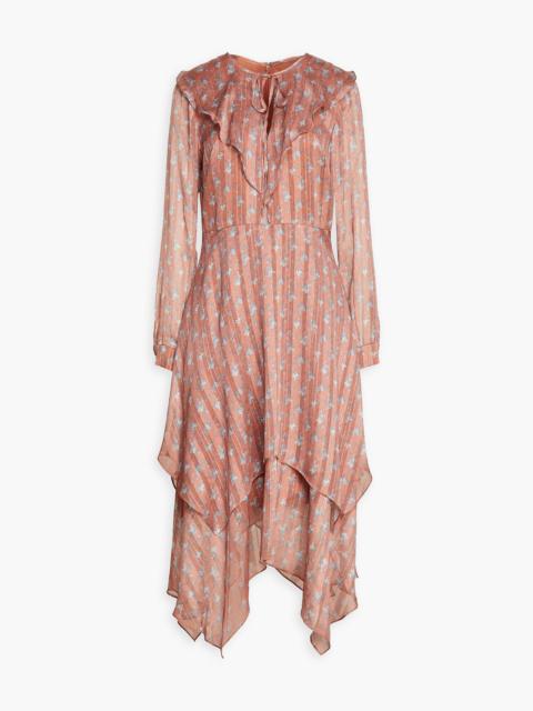 Other Designers Layered floral-print jacquard midi dress