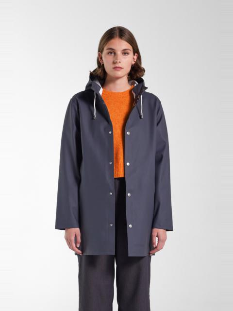 Stutterheim Stutterheim Stockholm Long Sleeve Hooded Raincoat in Charcoal at Nordstrom