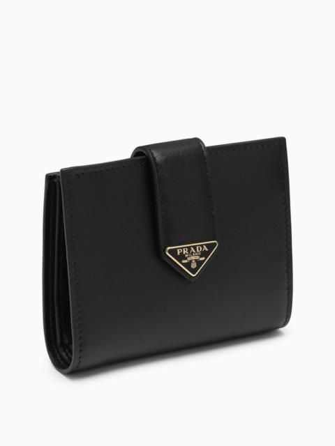 Prada Saffiano Leather Badge Holder, Women, Black