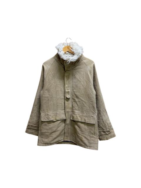 Other Designers VINTAGE JUN MEN BARN VELVET FAUX FUR JACKET