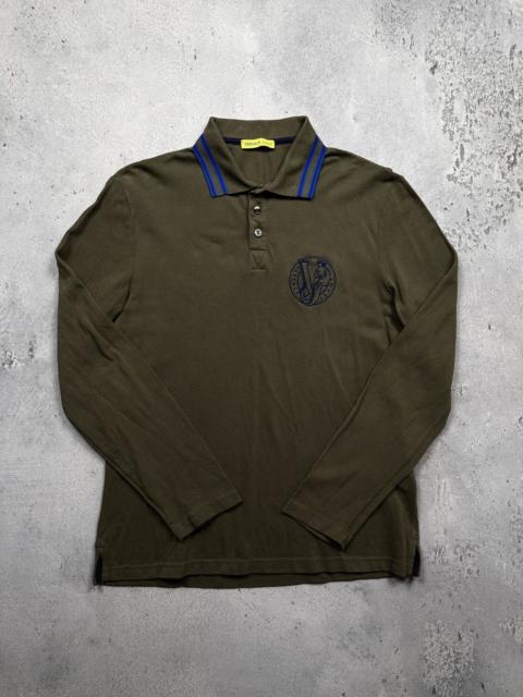 VERSACE JEANS COUTURE Vintage Versace Jeans Longsleeve Polo Y2K Tee Tshirt 00s Lux