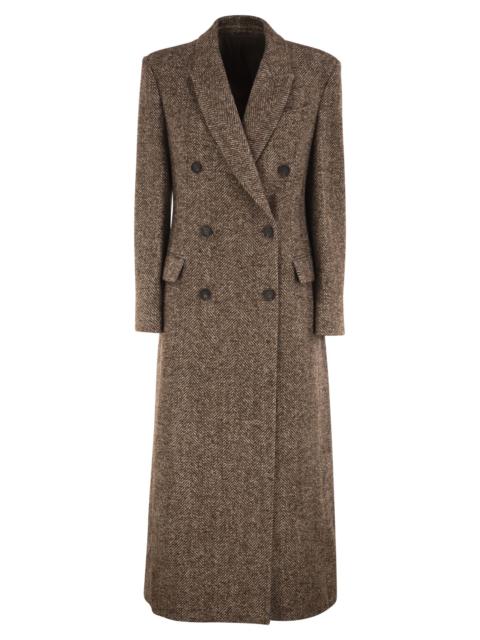 Brunello Cucinelli Brunello Cucinelli Women Double-Breasted Wool And Alpaca Herringbone Coat