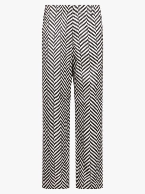 Dries Van Noten CHEVRON PATTERNED PANTS | BLACK/OFF WHITE
