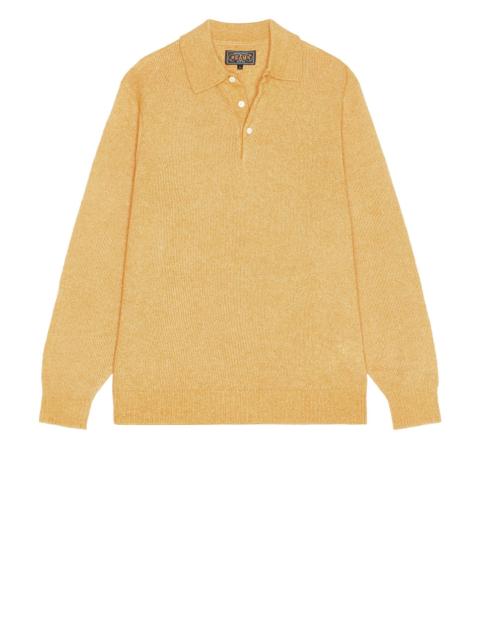 BEAMS PLUS Knit Polo 9G Wool Silk Shaggy Yarn