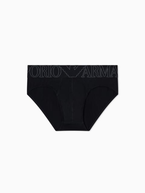 EMPORIO ARMANI ASV MEGALOGO ORGANIC-JERSEY BRIEFS