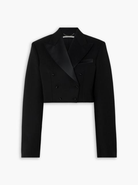 Stella McCartney Double-breasted cropped satin-trimmed wool blazer