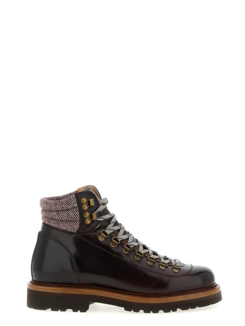 Brunello Cucinelli Herringbone insert ankle boots