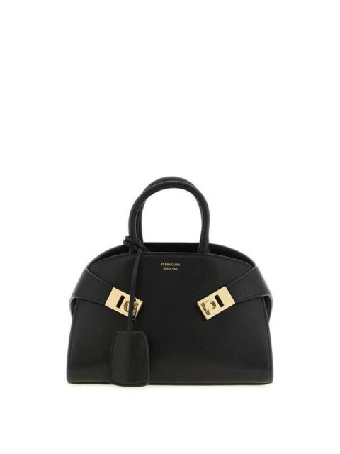 FERRAGAMO FERRAGAMO Hug Mini Black Leather Handbag New & Authentic
