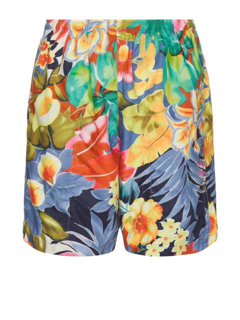 BEAMS PLUS Gym Shorts Tropical Pattern Print