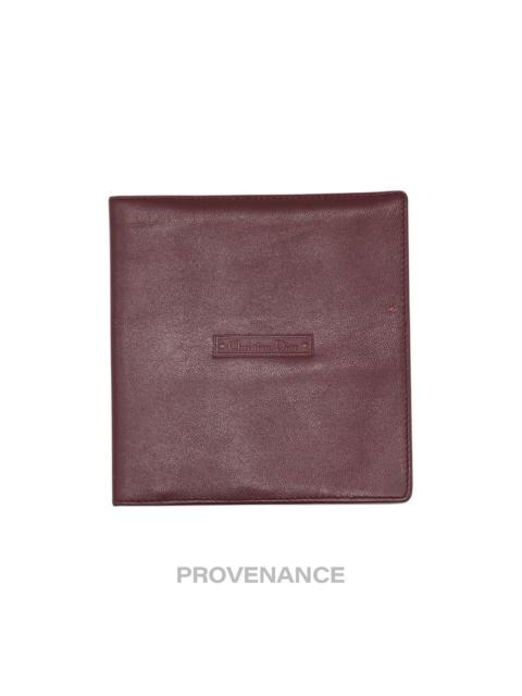 Christian Dior Bifold Wallet - Burgundy Calfskin Leather