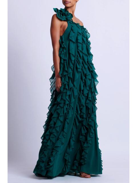 PatBO Rosette One Shoulder Gown