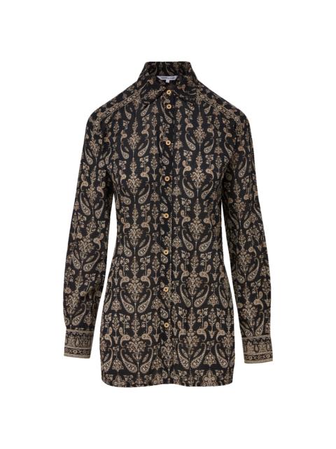 VERONICA BEARD LLOYD PAISLEY BUTTON-DOWN SHIRT