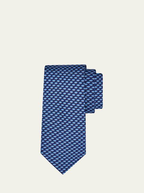 FERRAGAMO Men's Graduation Cap-Print Tie