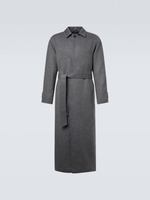 SAMAN AMEL Belted wool overcoat
