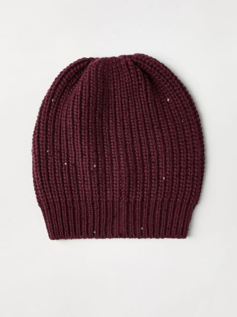 Brunello Cucinelli Cashmere and silk Diamond yarn knit beanie