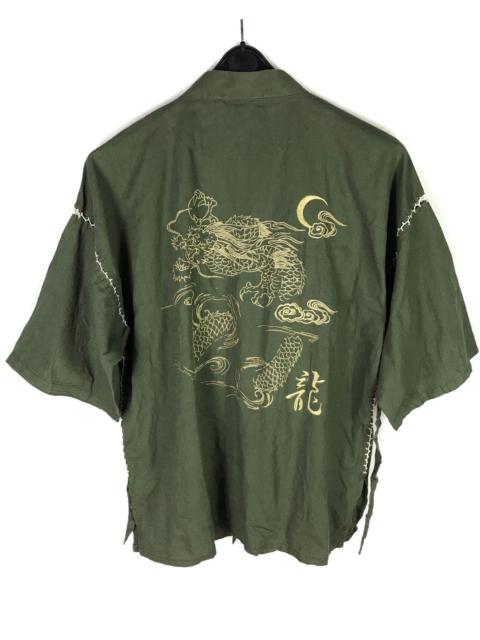 Other Designers Japanese Brand - Last Call☎️Japanese Kimono Dragon Green Embroidery Big Logo