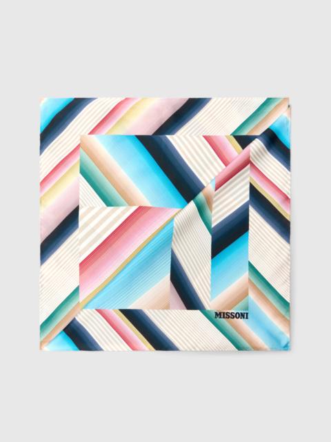 Missoni Pure silk foulard with print and logo lettering