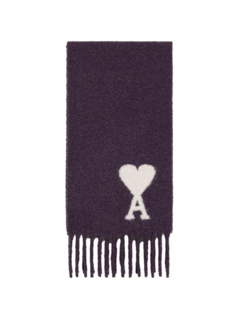 oversized logo-embroidered scarf