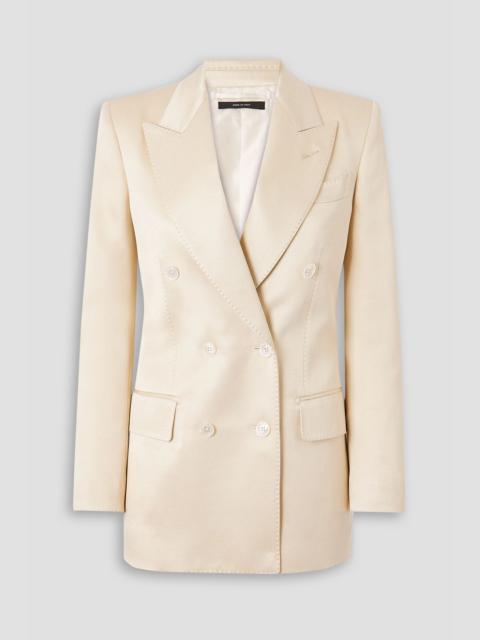 TOM FORD Double-breasted silk and wool-blend twill blazer